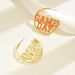 Minimalist fashionable OL women's English letter niche high-end, drip oil design ea, personalized and versatile_ipsvogv.com