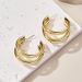 Ins Style Internet Celebrity Gold Color Titanium Hoop For Women French Light Luxury Stainless Steel C-shaped Multi-layer_ipsvogv.com