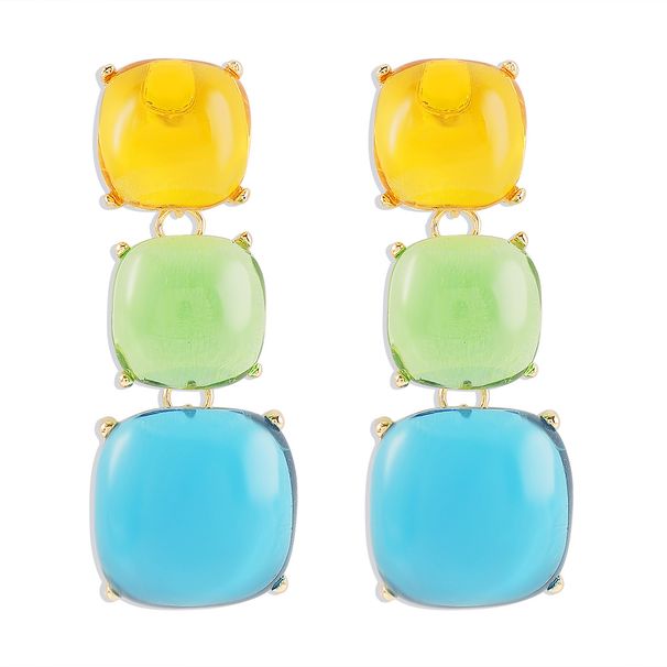 11476 Sweet Diamond Set Geometric ZA Unique Design Color Transparent Fashion Novel Earrings_ipsvogv.com