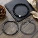 Fashion Personality Volcanic Stone Black Gallstone Elastic Multi-layer Stacking Men's Hip-hop Chain Bracelet Set_ipsvogv.com