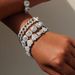 Hip Hop Gold And Silver Inlaid Bracelet Set Full Diamond Heart Round Square Cuban Chain_ipsvogv.com