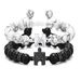 Hot Selling Stainless Steel Inlaid Diamond Puzzle Valentine's Day Heart Bracelet Black And White Simple Style Couple_ipsvogv.com