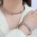 Women's Jewelry Set Titanium Steel Trend Personality Suit Elastic Thread Rhinestone Bracelet Collar Fashion Open Collar Bracelet_ipsvogv.com