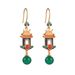 Ancient Style New Chinese Style Floral Tassel Pearl Earrings Hanfu Accessories Earrings Hetian Jade Green Agate Temperament Ear Hooks_ipsvogv.com