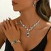 2025 New Jewelry Set High-end Crystal Women's Water Drop Necklace Earrings Bracelet_ipsvogv.com