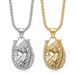 Hot Selling Hip-Hop Jewelry Titanium Steel Color-Retaining Gold-Plated Diamond-Studded Horse Head Pendant Necklace_ipsvogv.com