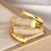 European and American Design Micro Setting Zircon Metal Cross Opening Rings For Women's Gothic Girls' Luxury Jewelry_ipsvogv.com