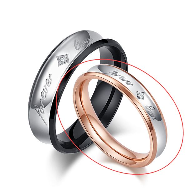Titanium steel couple rings classic couple rings rose gold couple jewelry_ipsvogv.com