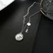 Luxury Fritillaria Inlaid with Instant Money Pendant Necklace, Titanium Steel Colorless Collar Chain, Light Luxury_ipsvogv.com