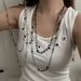Retro Hot Girl Distressed Long Double Chain Necklace Bohemian Ethnic Style Colorful Flower Beaded Sweater Chain_ipsvogv.com