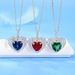 S925 Silver Red Corundum Pendant Heart Shaped Sapphire Pendant Noble Light Luxury_ipsvogv.com