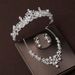 Main wedding dress crown headband bride headdress pearl necklace three piece set princess high end luxury accessories_ipsvogv.com