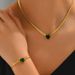 Feng women's necklace, bracelet, jewelry set, high-end feel, inlaid with heart-shaped grandmother, green diamond, niche_ipsvogv.com