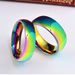 Stainless steel vacuum plated colorful glare color titanium steel ring ring genderless neutral rainbow hand jewelry_ipsvogv.com