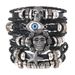 Men's Leather Braided Adjustable Bracelet Stackable Hip Hop Punk DIY Set Series Jewelry_ipsvogv.com