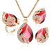Creative series peacock exquisite crystal jewelry necklace women's exquisite three piece necklace set peacock necklace_ipsvogv.com