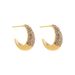 Women’s Jewelry Set Fashion Fashion Niche Design Stainless Steel C Shaped Moon Earrings Light Luxury Full Of Colored Diamonds C Shaped Pea Earrings_ipsvogv.com