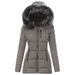 Women's Clothing color fur collar zipper decoration slim cotton coat for women thick coat for women_ipsvogv.com