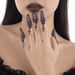 Adornment Gothic Hollow Conical Nail Set With Finger Ring, Niche Metal Tassel Ring For Women_ipsvogv.com