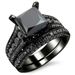 Black Gold Plated Men's And Women's Set With Zircon New Ring_ipsvogv.com