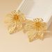 Fashion Simple Exaggerated Flower Personality Jewelry New Stud Floral Drop Earrings For Women_ipsvogv.com