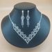 Bridal Rhinestone Jewelry Set - Claw Chain Necklace & Earrings In Electroplated Silver (Wedding Accessories For Women)_ipsvogv.com