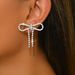 Women’s Jewelry Set Fashion Super Flash Claw Chain Full Of Diamond Bow Earrings Exaggerated Accessories Female Trendy Banquet Bridal Jewelry_ipsvogv.com