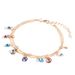 Handmade Street Photo Trendy Women's Colorful Diamond Pentagonal Star Multi-layer Ankle Chain Set_ipsvogv.com