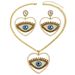 American hip-hop style earring necklace set, personalized devil's eye, niche long collarbone chain set_ipsvogv.com