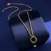 Women's Jewelry Square Three Ring Three Color Necklace Glossy Simple Versatile Couple Style Interlocking Creative Design Boutique Necklace_ipsvogv.com