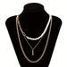1pc Multilayer Necklace Classic Geometric Stick Pendant Necklace For Men Punk Half Pearl Cuban Link Chain Choker Necklace Party Jewelry_ipsvogv.com