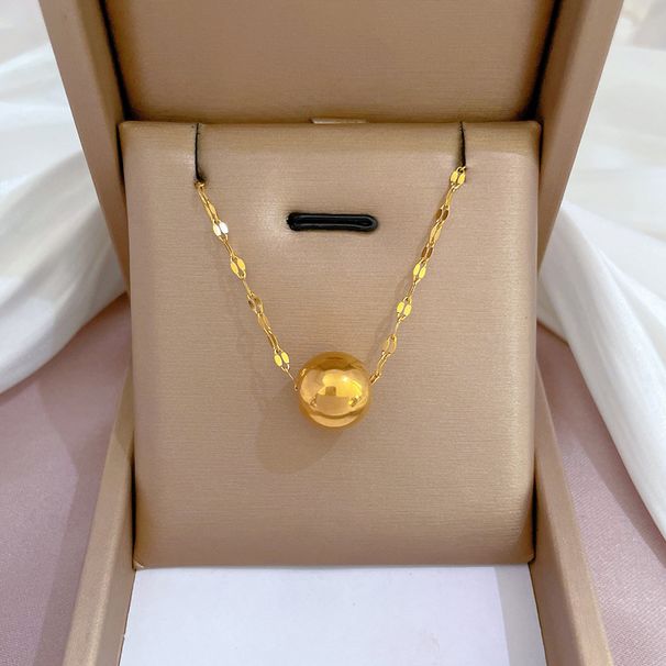Body 【 Full Titanium Steel 】 Lucky Bead Furnace Genuine Gold Cold Necklace For Women's Ins Mesh Red Collarbone Chain 【 】_ipsvogv.com
