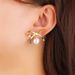 Fashionable Stainless Bow Pearl Earrings For Women, Niche And Versatile, Titanium Steel Heart Earrings, Elegant Ear_ipsvogv.com
