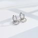 French Style New Product S Pure Silver Temperament Circle Inlaid Zircon Versatile Earrings, Light Luxury, High-end_ipsvogv.com