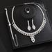 2025 New Hollow Leaf Necklace Earrings Bracelet Ring Four-Piece Set Bridal Wedding Rhinestone Accessories_ipsvogv.com