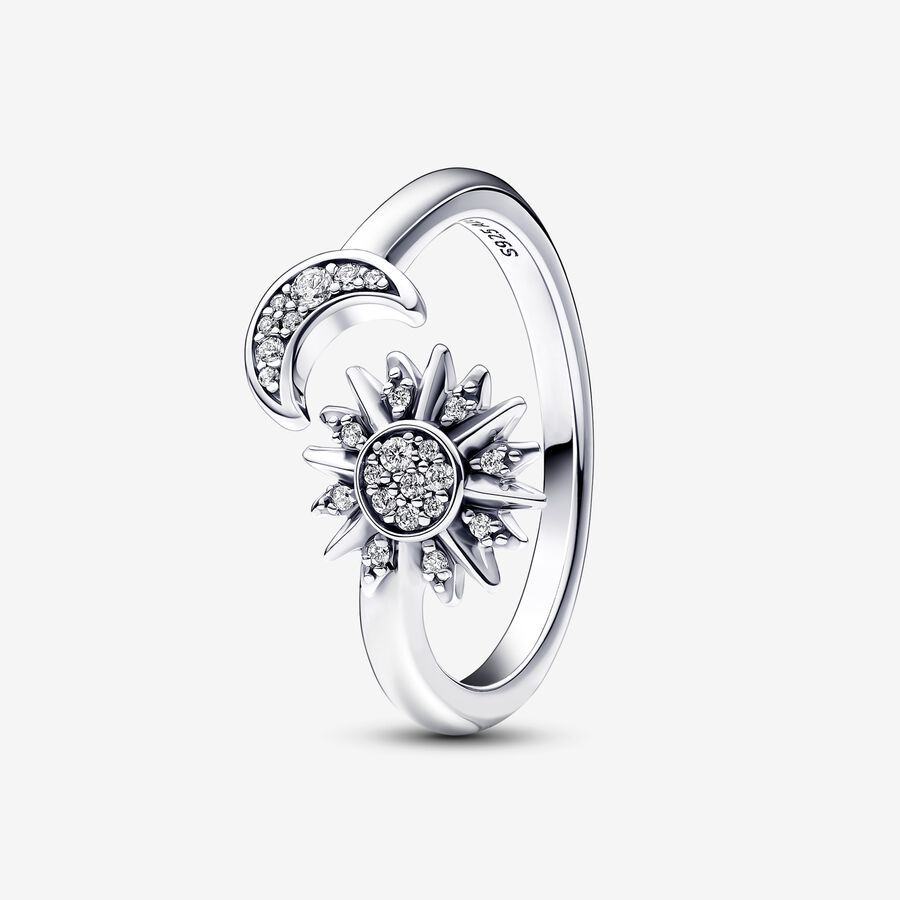 2024 New Women's Sparkling Sun And Crescent Open Shape Ring_ipsvogv.com