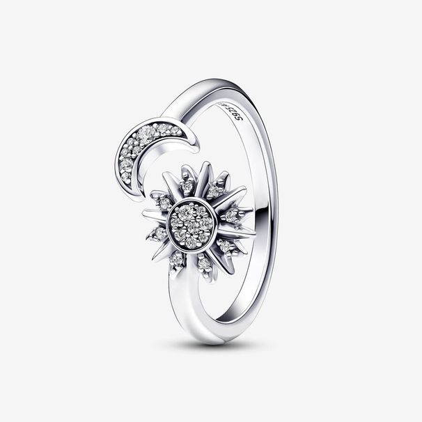 2024 New Women's Sparkling Sun And Crescent Open Shape Ring_ipsvogv.com