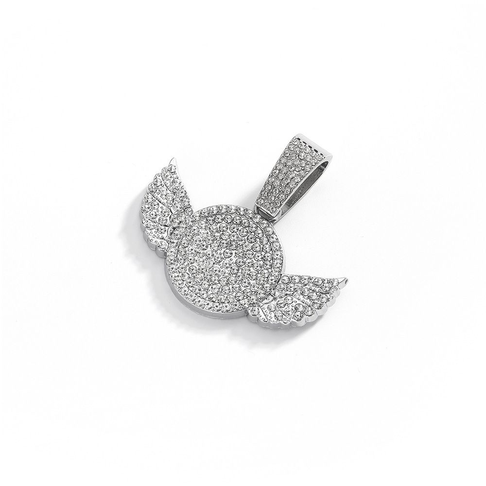 New Full Diamond Wing Alloy Pendant Hip-Hop Cuban Tennis Twist Chain_ipsvogv.com