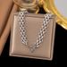 Exaggerated Metal OT Buckle Versatile Titanium Steel Thick Chain Non Fading Bracelet Necklace Jewelry Set_ipsvogv.com