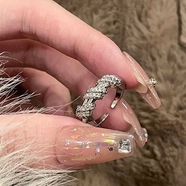 【 Collected By 6106 People 】 FRIDAY JEWELRY Zircon Style Versatile Personality Adjustable Ring, Finger Ring_ipsvogv.com
