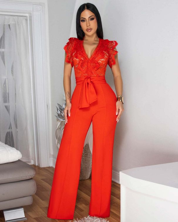 Women's Personalized Line Lace Stitching Sleeveless Sports Fitness Jumpsuit_ipsvogv.com