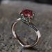 Sanjie's New Gold Inlaid Red Zircon Ring, Creative Rose Shaped Women's Ring_ipsvogv.com