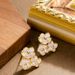 Silver Needle Korean Version Sweet And Exquisite Small Fresh Enamel Drip Glaze Osmanthus Flower For Female Niche Design_ipsvogv.com