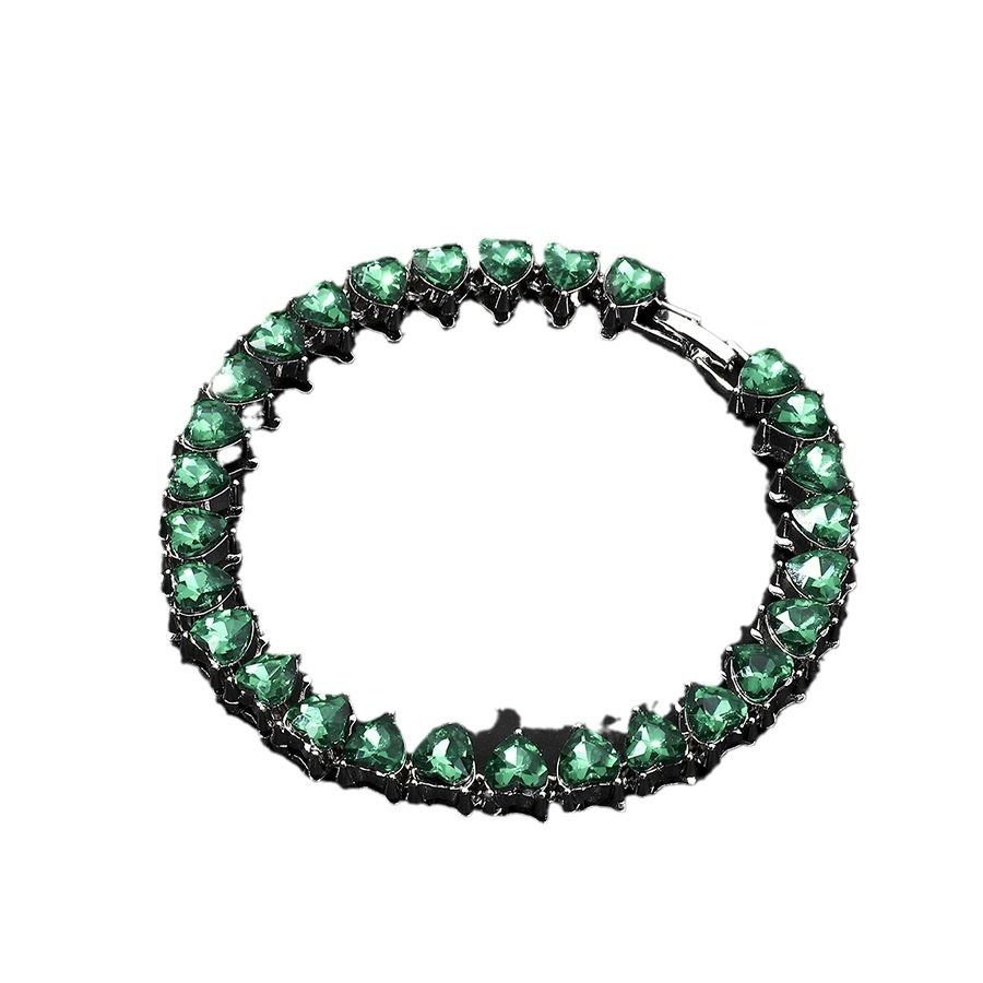 Niche Design Green Glass Diamond Hip Hop Versatile And Beautiful Love Thorn Necklace_ipsvogv.com