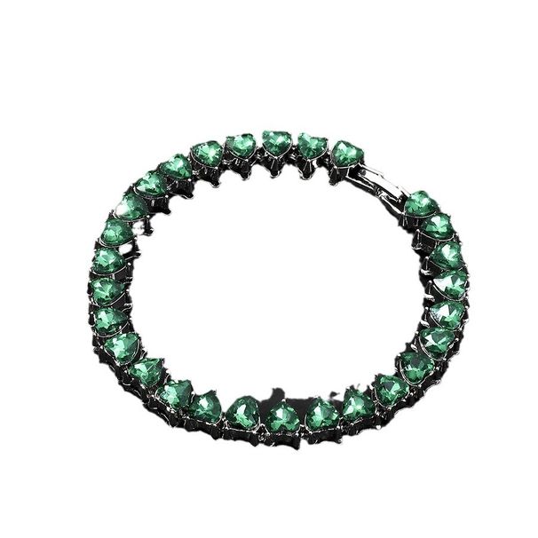 Niche Design Green Glass Diamond Hip Hop Versatile And Beautiful Love Thorn Necklace_ipsvogv.com