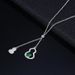 Cultivated emerald gourd pendant necklace S925 silver inlaid cultivated colored gem sweater chain_ipsvogv.com