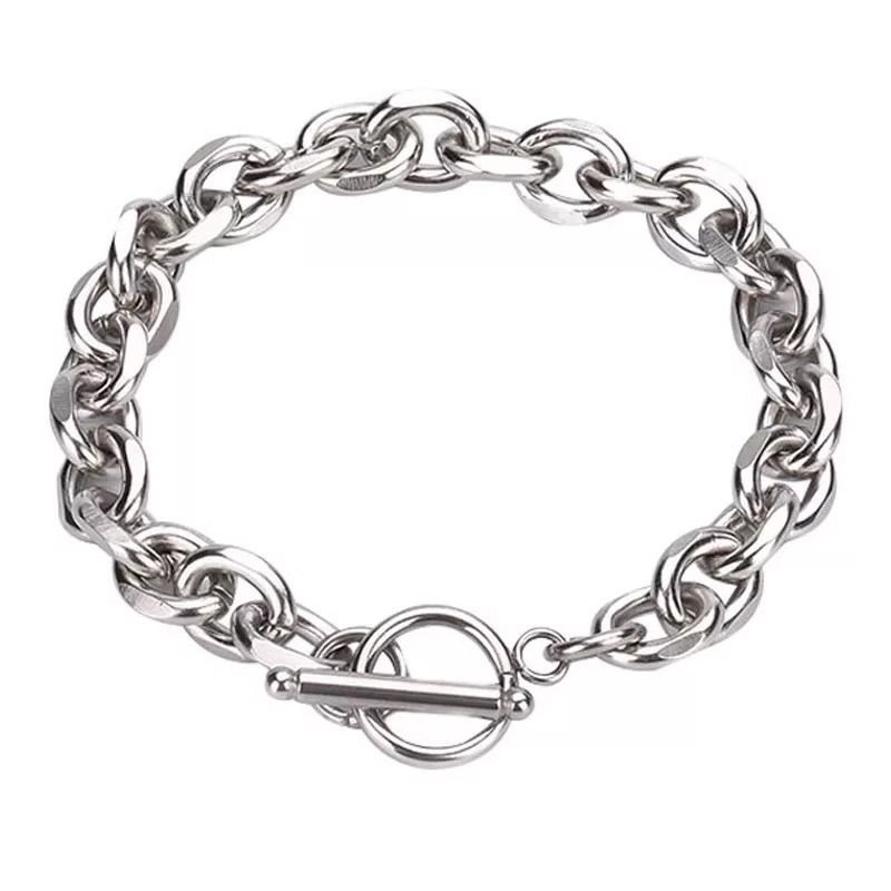 Titanium Steel Non-Fading Cuban Chain Bracelet Men's Trendy Hip-Hop Women's Ins Cold Style Simple Couple Jewelry_ipsvogv.com