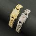 Hip hop full flat ancient Miami bar necklace for men's cool and domineering diamond studded buckle neck chain with a_ipsvogv.com