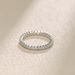 2024 New S Pure Silver Mosang Stone Set for Women's Simple D Color Full Circle Simulated Diamond with Layered Tail Ring_ipsvogv.com