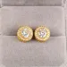 Hip Hop Micro Pave Round White Zircon Stud Earrings For Men Women Rock Style Gold Bling Fashion Z4t328_ipsvogv.com